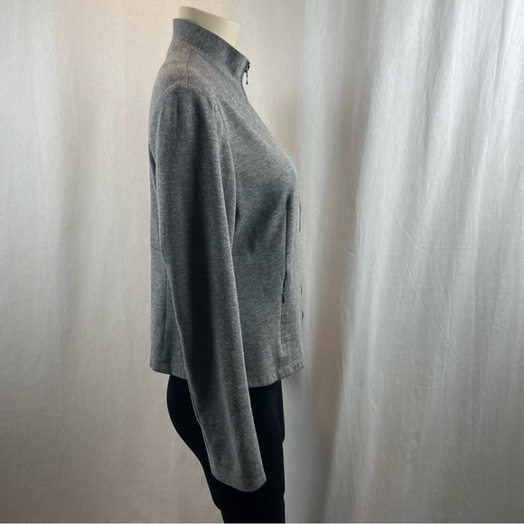 Elie Tahari Grey Zipper Sporty Mandarin Collar Jacket M - Picture 3 of 10